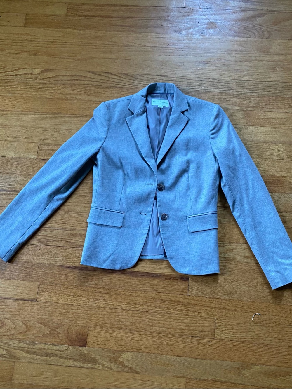 Banana Republic Factory Light Gray Women's Two-Button Notch Lapel Blazer